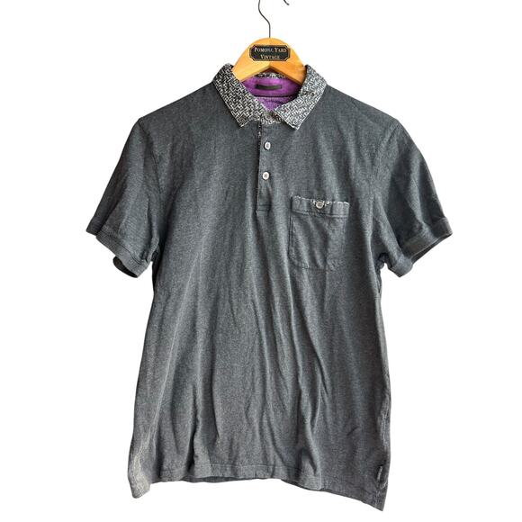 Ted Baker London Men's Polo Shirt With Pocket Grey Size 4 (fits MEDIUM) - Picture 1 of 9
